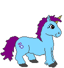 poney bleu