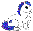 poney bleu